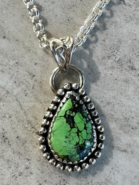 Black and Green Hubei Turquoise Necklace