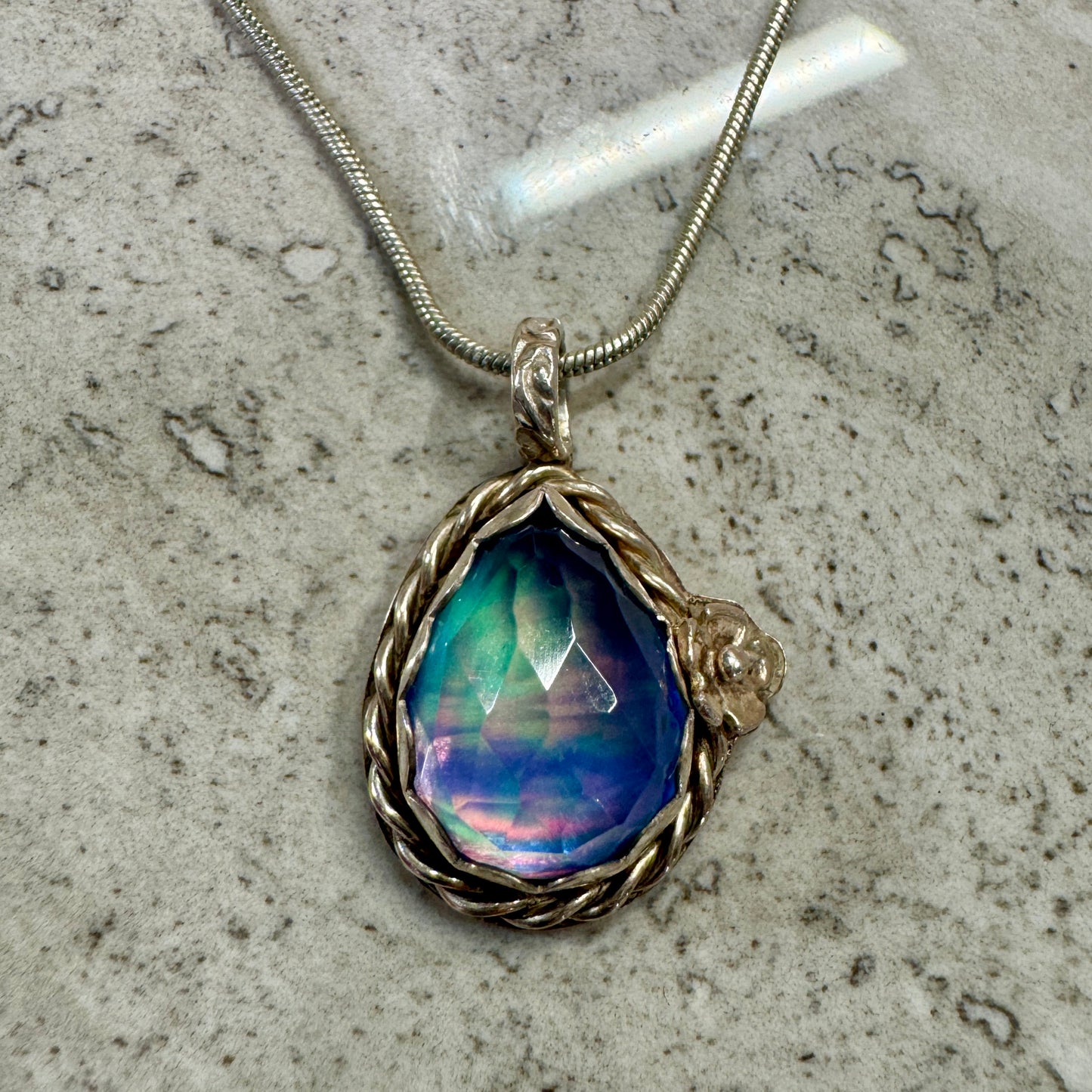 Aurora Opal Doublet Necklace