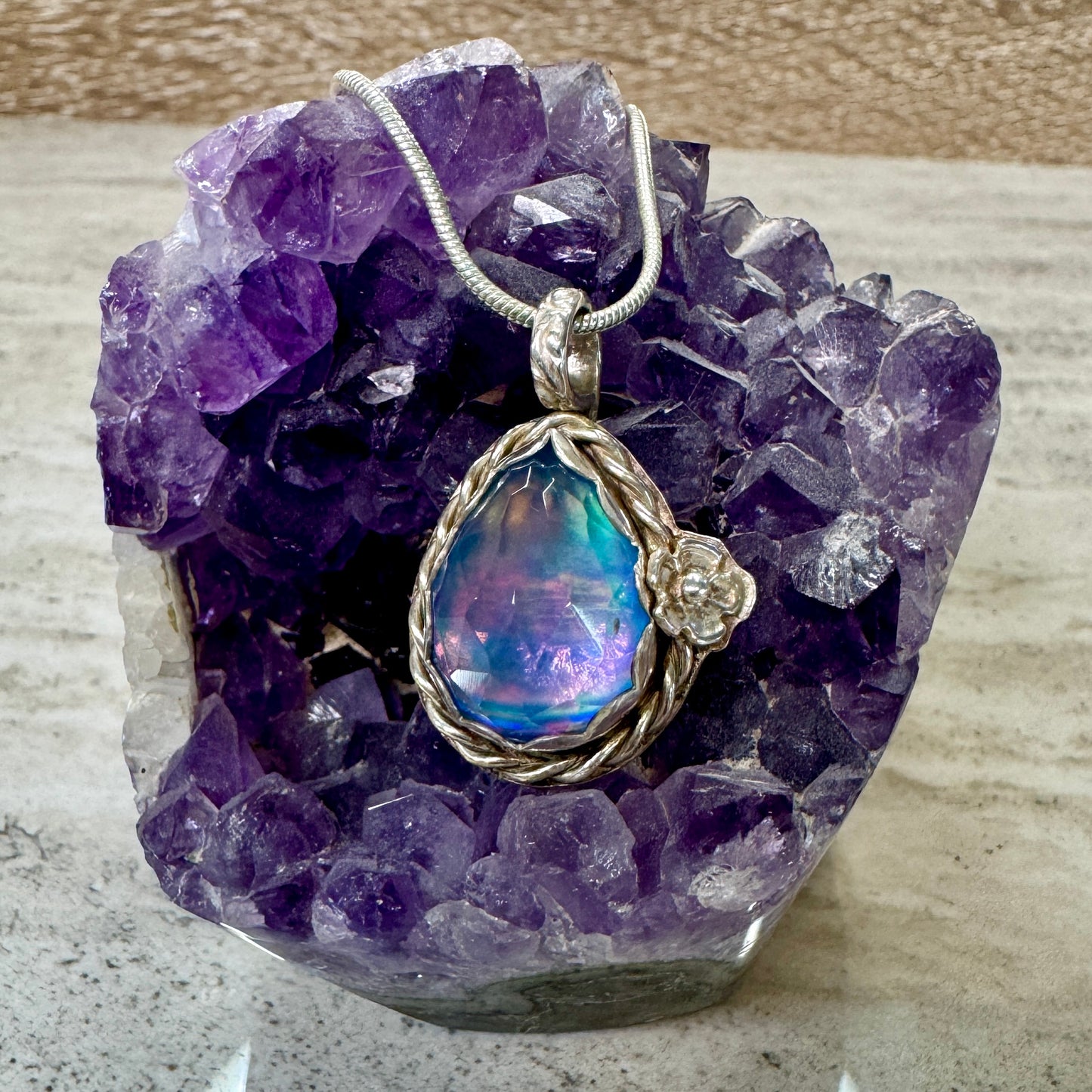 Aurora Opal Doublet Necklace