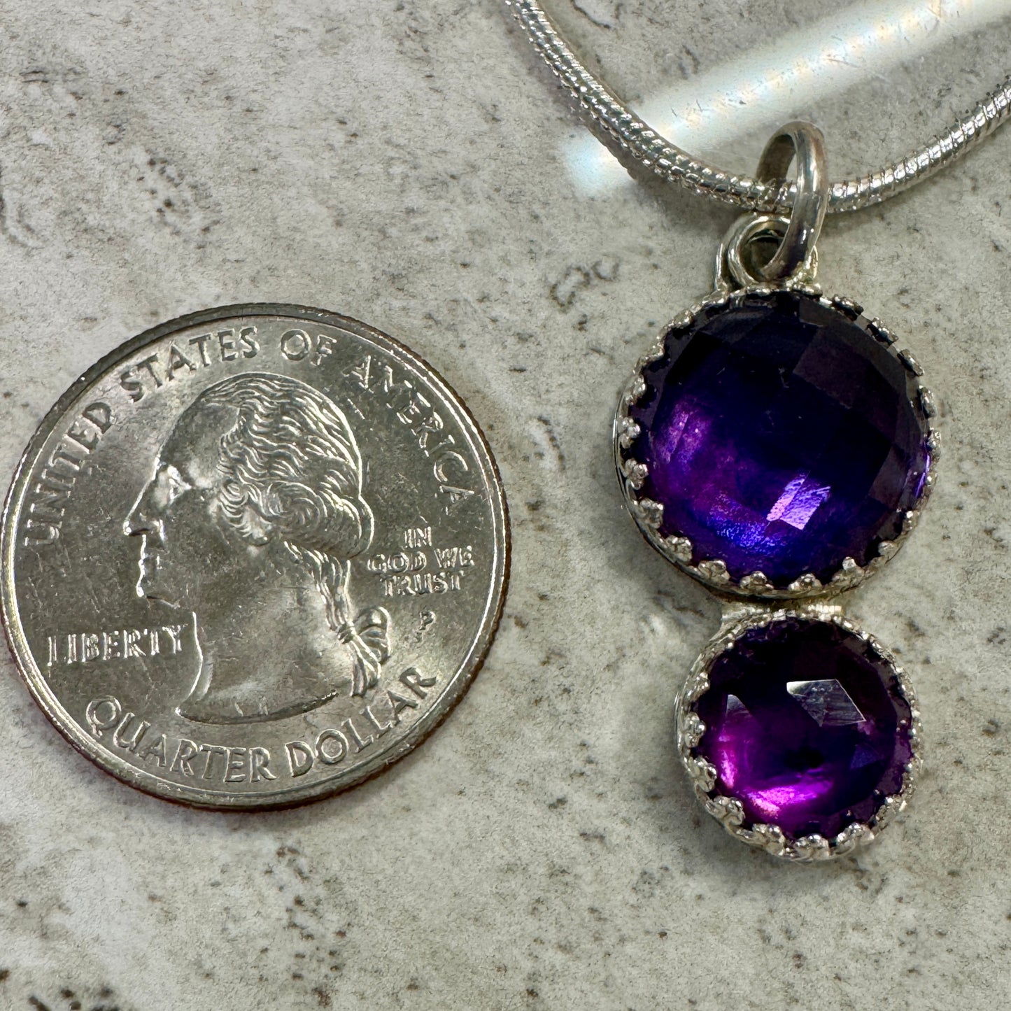 Double Amethyst Necklace